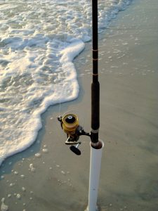 fishing on the beach